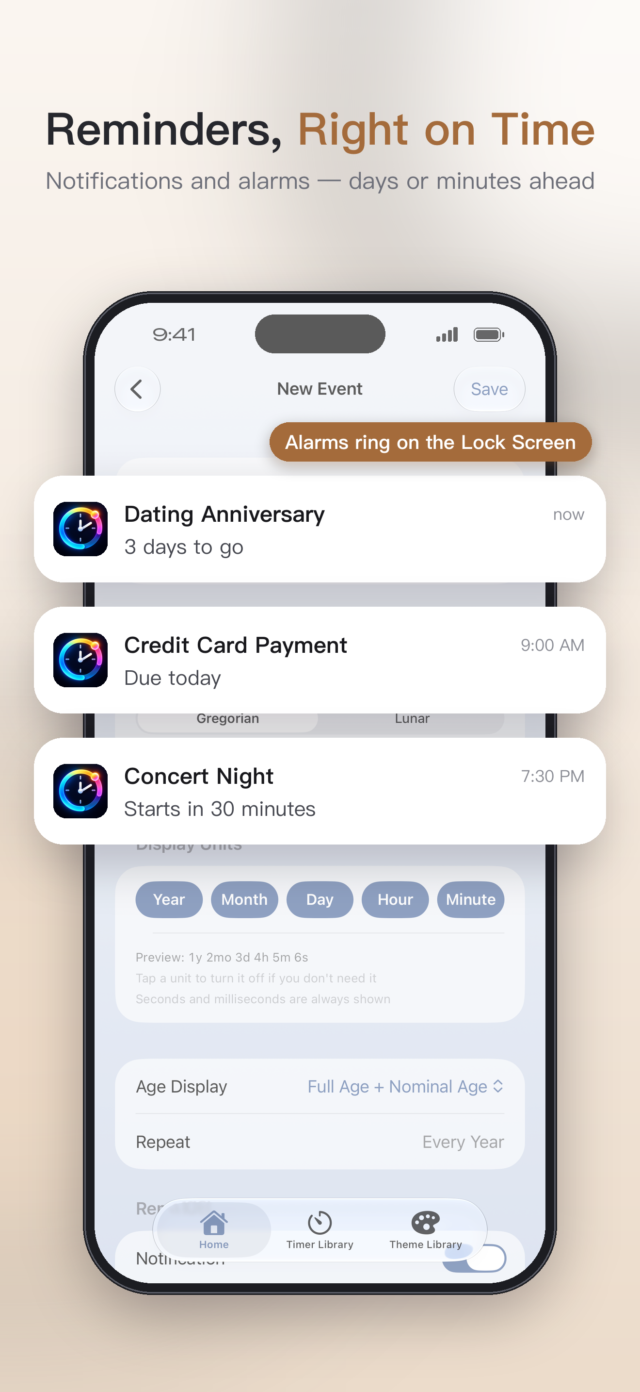 Notifications and real system alarms
